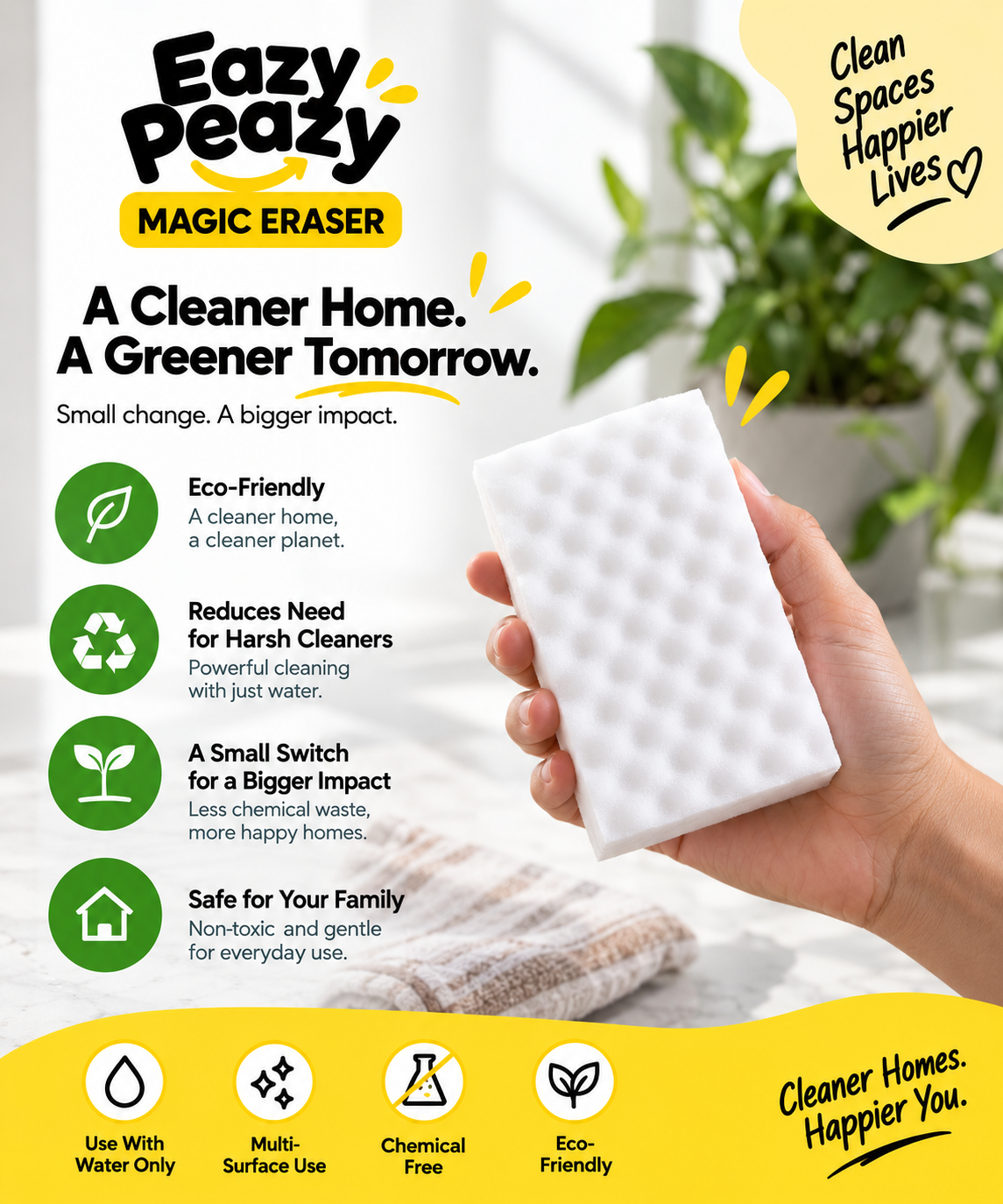 EAZY PEAZY ALL IN ONE MAGIC ERASER (4 PCS)