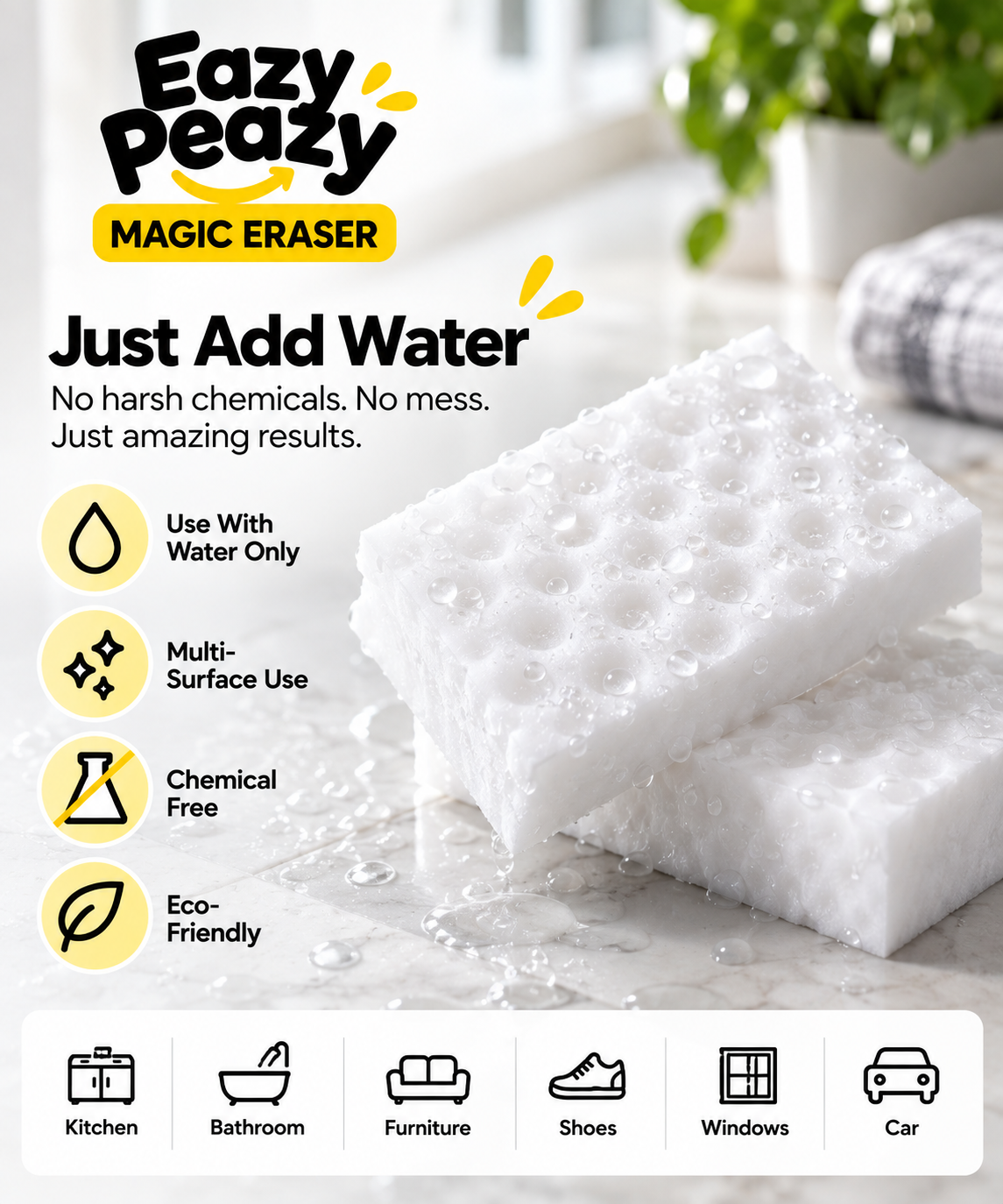 EAZY PEAZY ALL IN ONE MAGIC ERASER (4 PCS)